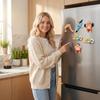 Creative Cute Weightlifting Man and Woman Magnetic Refrigerator Magnets Home Decoration Accessories for Kitchen and Office Use
