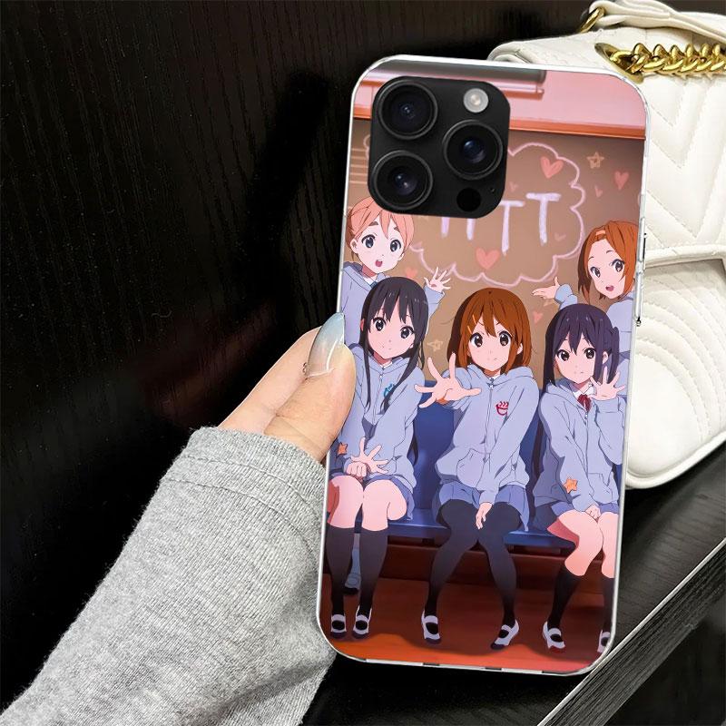 K On! Hirasawa Yui Anime Case for iPhone 17 Air 16 16E 15 14 11 Pro Max Soft Phone Cover 12 13 Mini 7 SE 2020 8 Silicone Black C