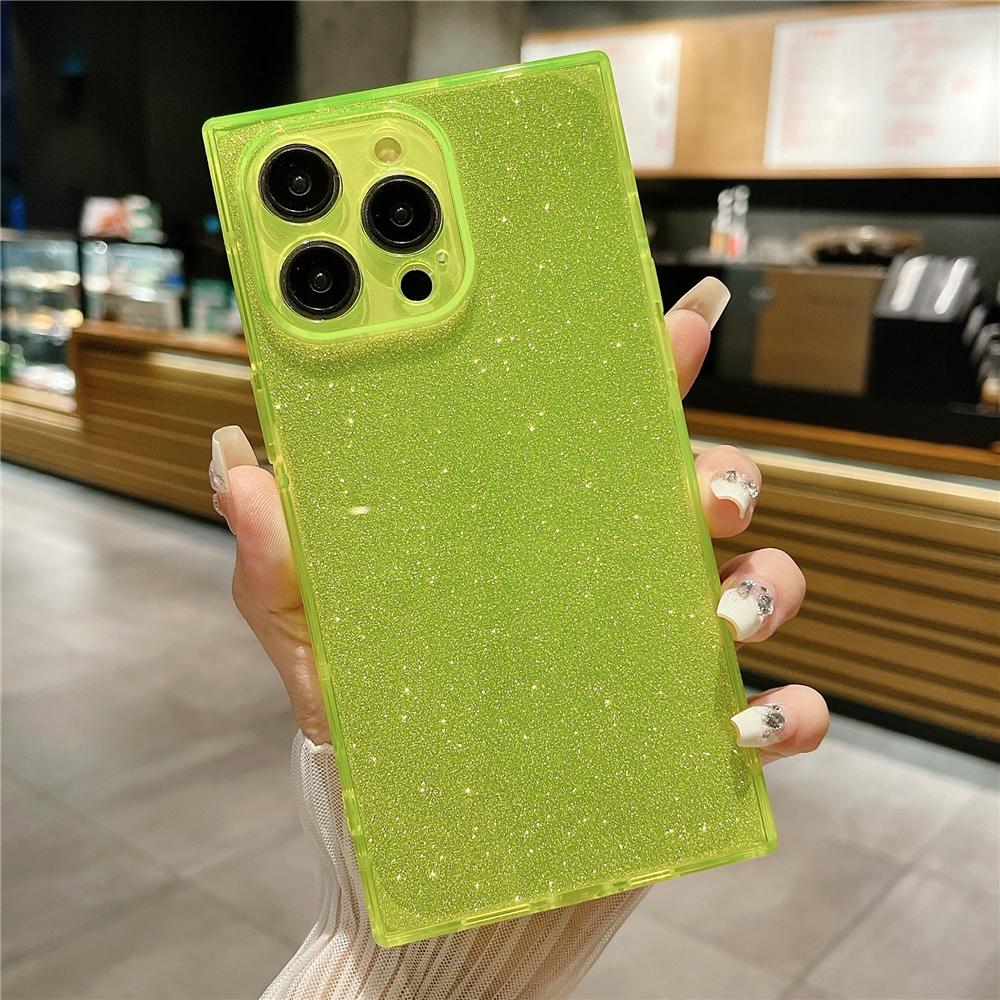 Luxury Transparent Glitter Fluorescent Transparent Case For iPhone 16 14 11 12 13 15 Pro Max 14/15/16 Plus INS Soft Silicone Cover