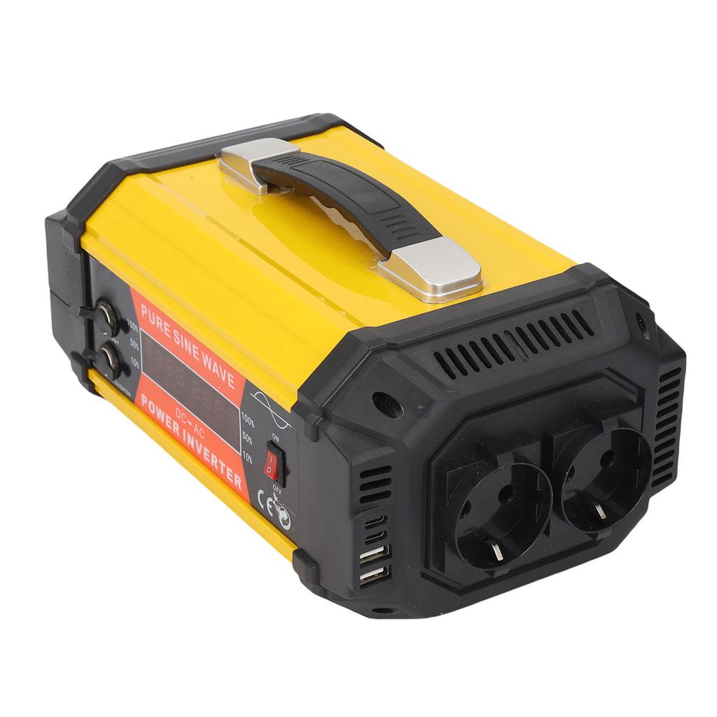 1000W Pure Sine Wave Power Inverter Car Inverter Solar Inverter with LCD Display 2 Outlets 2 USB 2 F