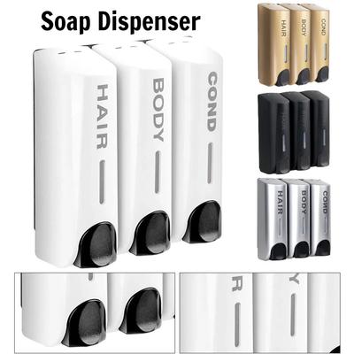 3-Pack 350ml Wall-Mounted Shower Dispenser - Shampoo & Body Wash Organizer for Bathroom (Durable Plastic)
