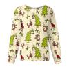 Women's Casual Fashion Long Sleeve Standing Collar Single Breasted Christmas Print Workwear Jacket Tops