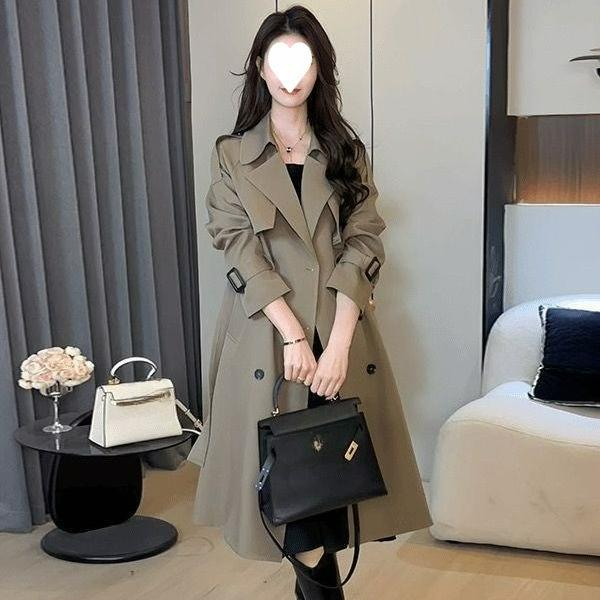 Coupe-vent Mi-long Tempérament Manteau Mi-long Automne et Automne Petite Veste Décontractée Britannique Femme