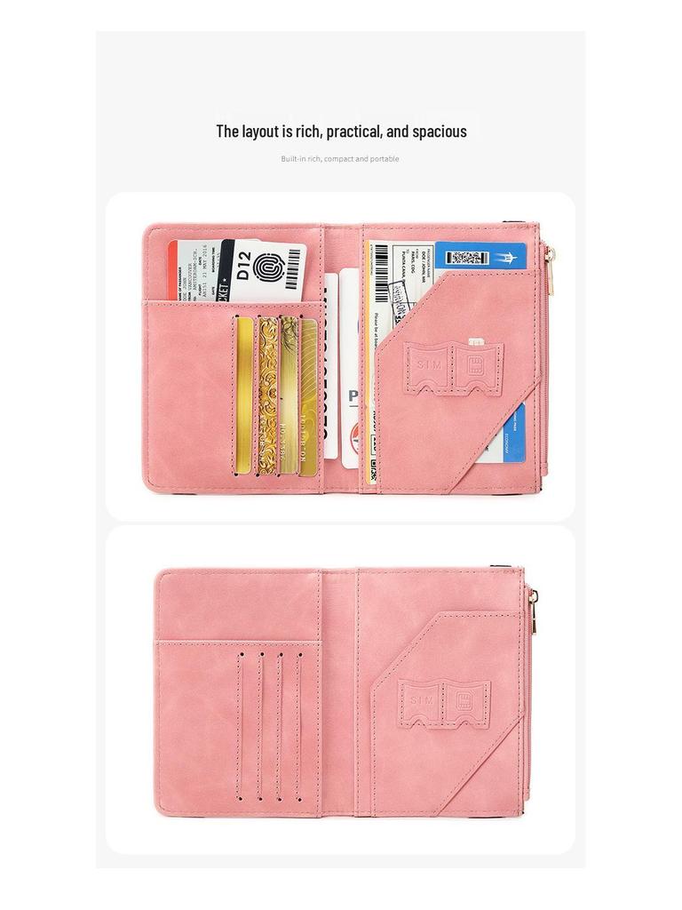 2024 Damen RFID Diebstahlsichere Reisepass-Tasche - Multifunktional, Schlicht, Einfarbig Reisehalter