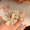 Mesh Bow Pearl Hair Clip Female Korean Holiday Fashion Duckbill Clip Hair Accessories