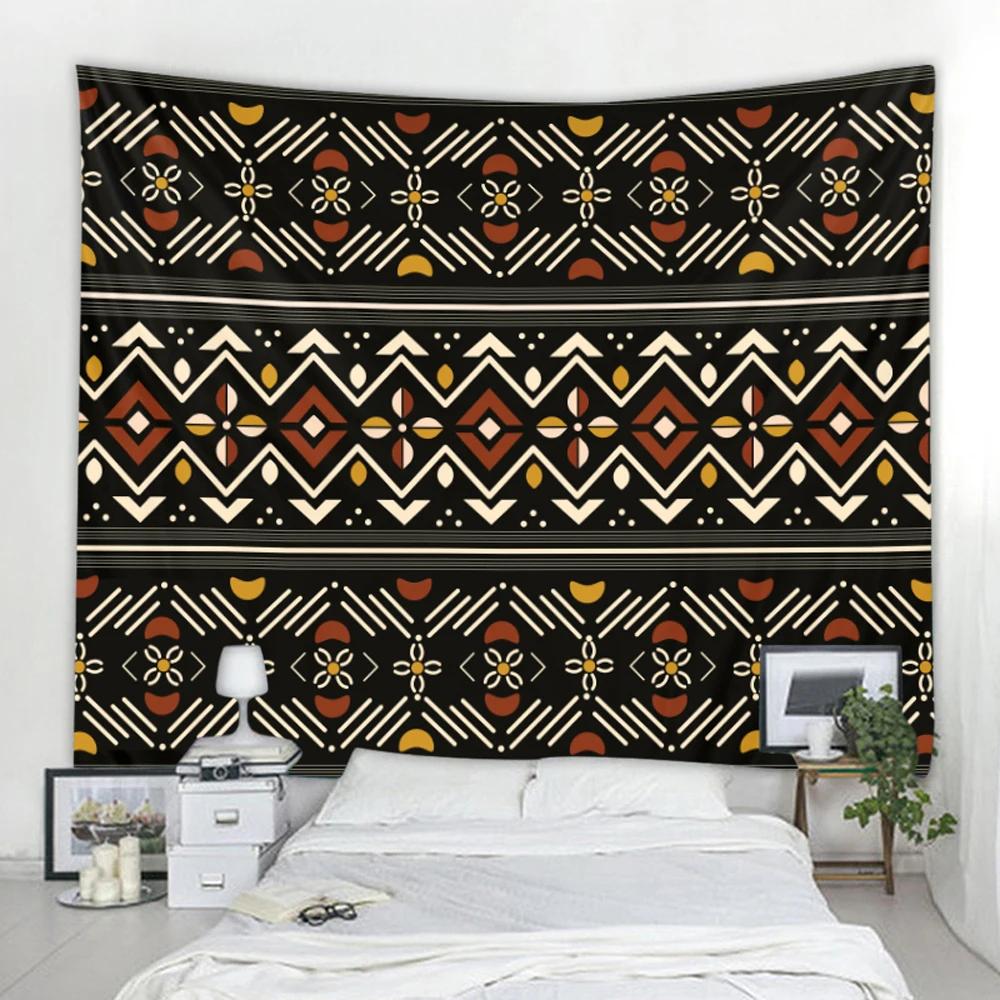 Hippie Yoga Mat Room Wall Beach Towel Bed Sheet Geometric Pattern Mandala Psychedelic Scene Home Tapestry