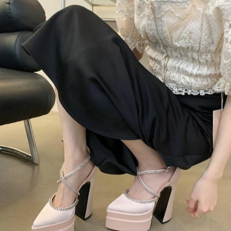 Fashion 2025 Hot selling elegant NEW Fashion Runway Style Rhinestone Sandals Super High Heels Waterproof Platform Women Shoes
