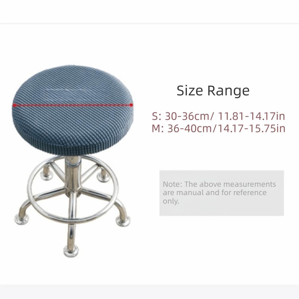 Washable Thick-fiber chair cover Fitted Elastic Round Stool Cover Removable Easy Clean Universal Stool Cover Bar Setting