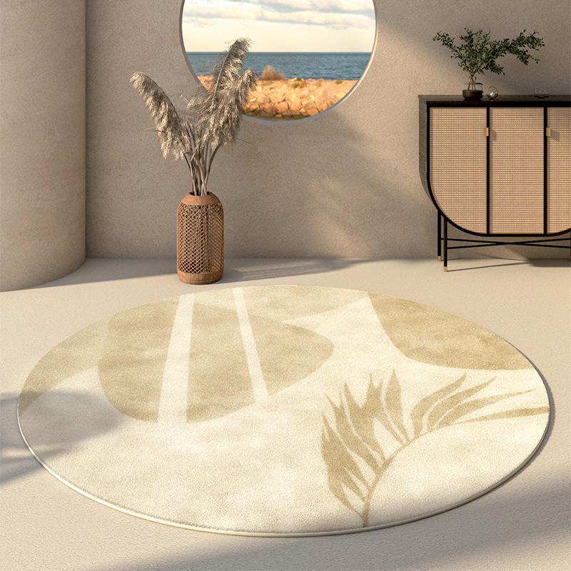 Round Faux Cashmere Wabi-Sabi Rug for Living Room, Bedroom, or Office Diameter 80CM