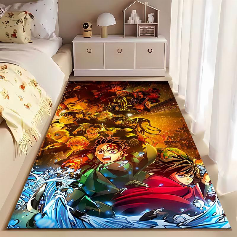 Anime-Inspired Warrior Carpet suitable as a non-slip mat for the living room or bedroom sofa