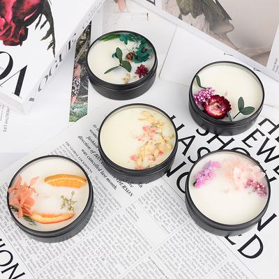 Dried Flower Candles, Tinplate, Home Decoration, Holiday Gifts, Aromatherapy, Handmade Aromatherapy