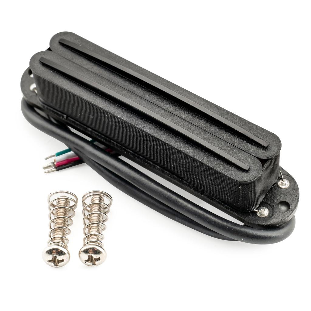 Musiclily Pro Alnico 5 Humbucker Super Distortion for Stratocaster Electric Black Black Rails ST-DPHA Single-Size Pickup, 13.2K, Guitars, Body,