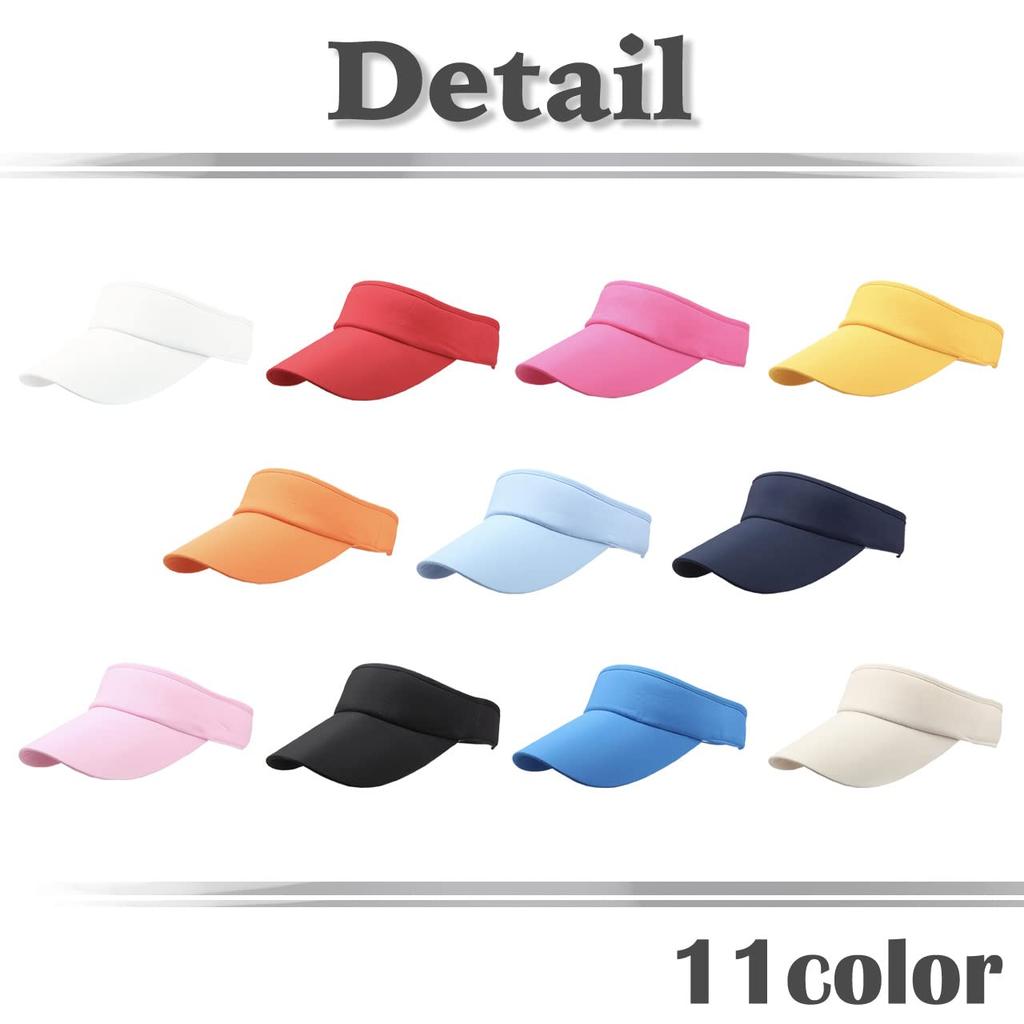 Visor Sun Visor Plain Hat Stylish Simple Long Brim Cap CA502 [White Fang] Women's (Blue)