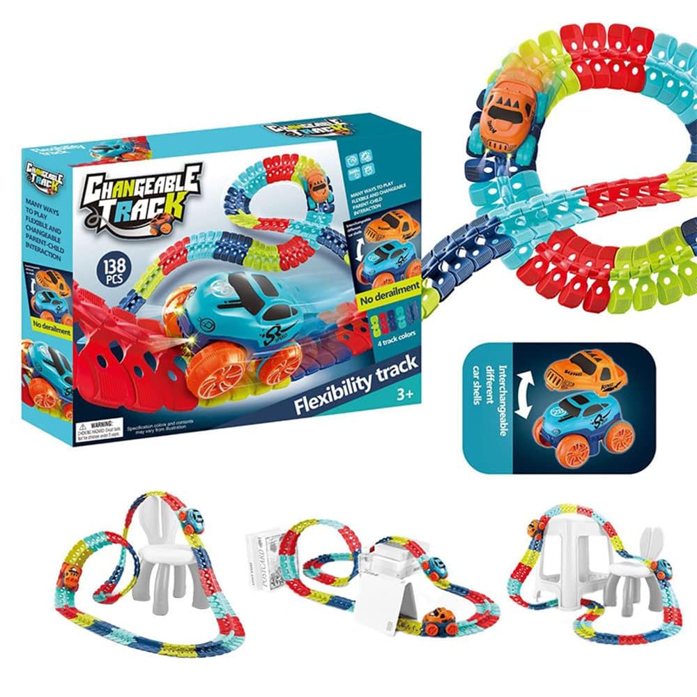 

Zero Gravity Car Set, New Magic LED Light-Up Race Cars with Changeable Tracks, DIY Race Track Toy, Tracked Car Toy for Kids, Electric Train,