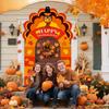 Thanksgiving Turkey Party Porch Banner Fall Pumpkin Maple Leaf Turkey Door Banner Arch Thanksgiving Decorations Archway Porch Sign Photo Backdrop