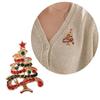 Festive Snowman Pin Christmas Tree Decoration Creative Alloy Brooch Adorned With Crystals Rhinestones Holiday Outfit