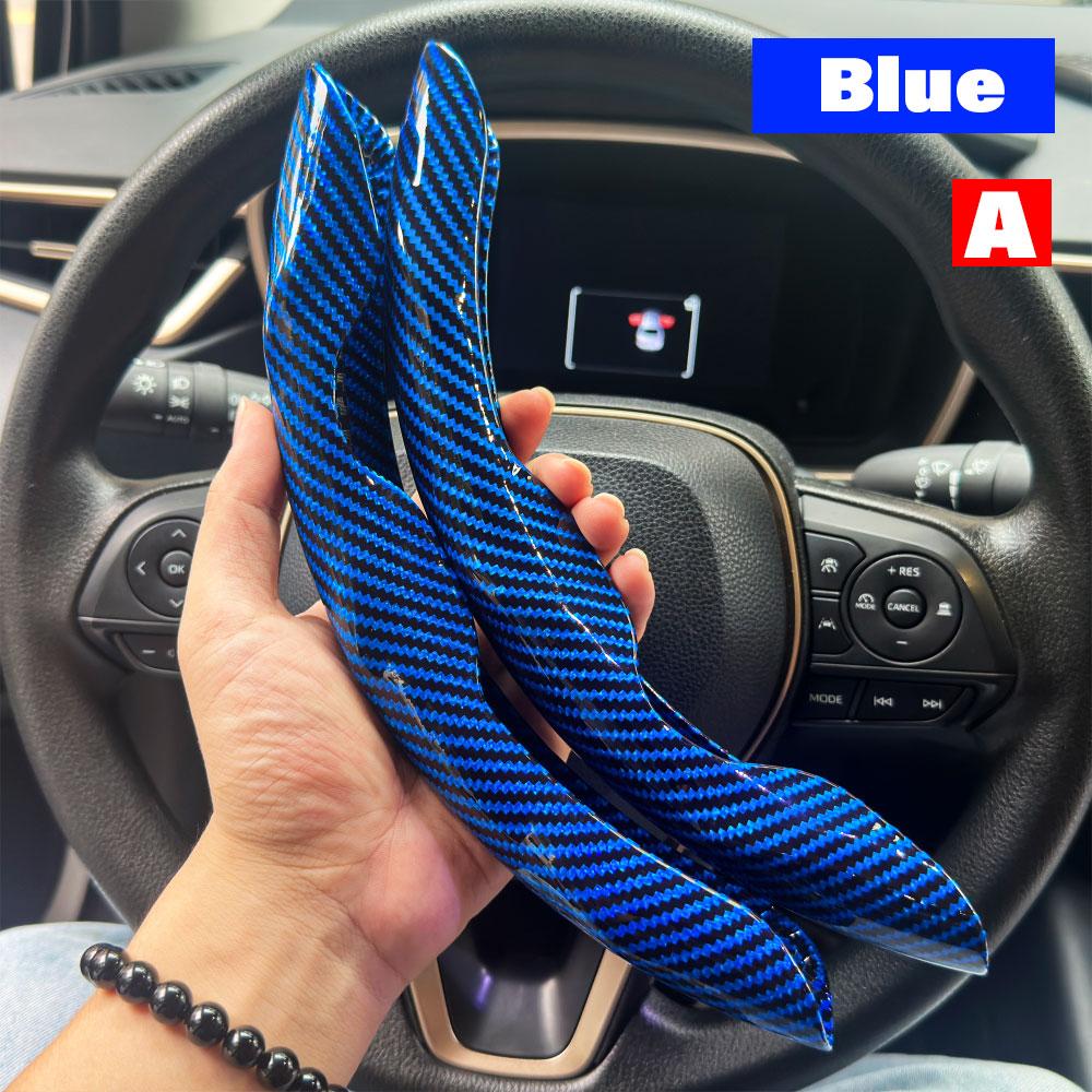 2PCS Carbon Fiber Silicone Car Steering Wheel Cover Custom Anti-skid Booster Cover Auto Accessories 38cm For Auto Deco 2025