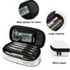 Pen Case Neat Design 300D Polyester Zipper Closure with Removable Pen Slot Divider Mesh Pocket and Main Storage for Classroom Use