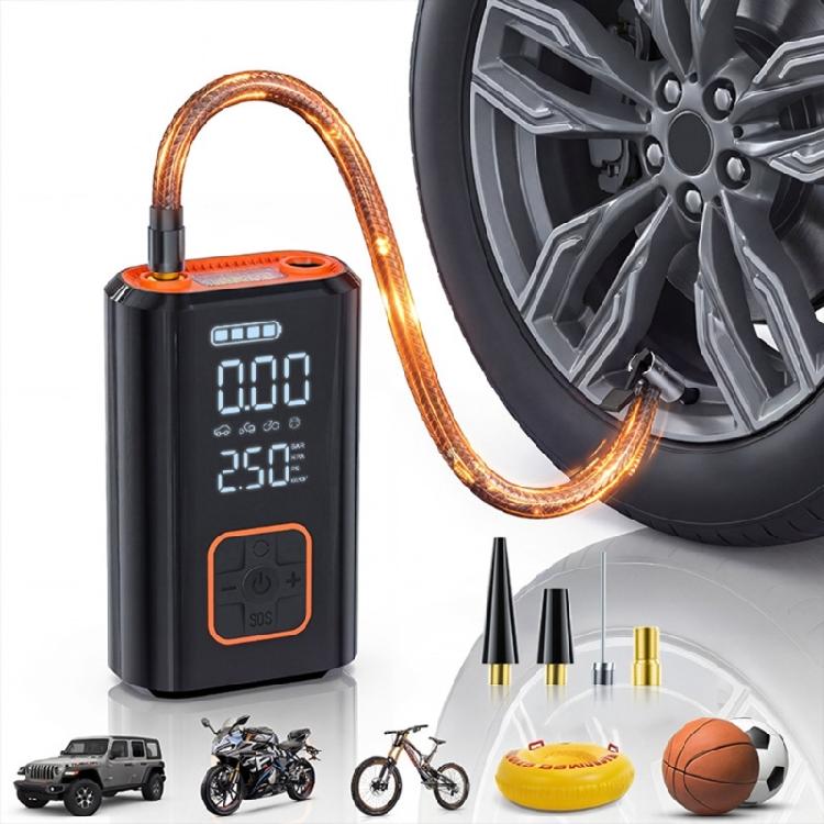 Vehicle Tire Inflator with Digital Screen and Button Control, Electric Air Compressor for Car and Motorcycle Users