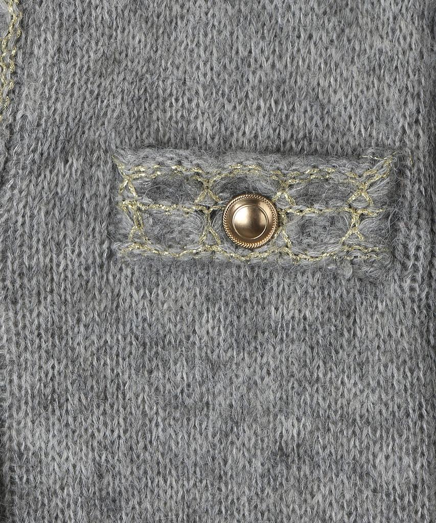 Moonsun Unisex, Mohair Tweed Cardigan Jacket / Melange Gray