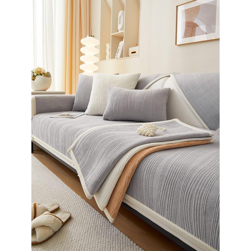 Samtsofakissen Winter Minimalistisch Modern Leicht Luxus Hochwertiger Plüschbezug Stoff Rutschfester Bezug