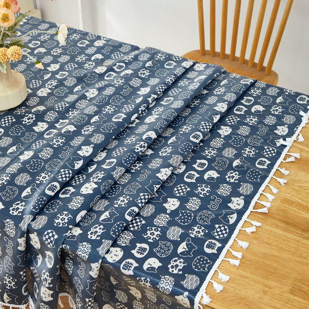 Reusable Waterproof Coated Tablecloth Rectangular Table Protection Coat  Tea Table