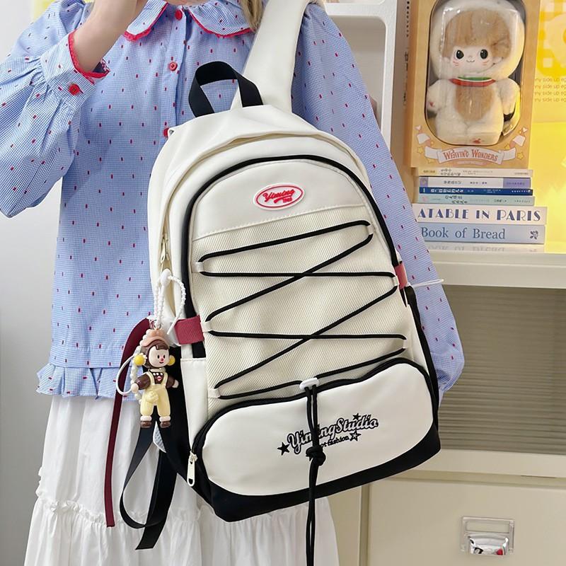2025 New Japanese Backpack Simple Casual Korean Large Capacity Fresh Sweet Junior High School Student Schoolbag