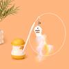 Multifunctional Duck Cat Teaser Wand with Rotating Feather & Catnip for Self-Play