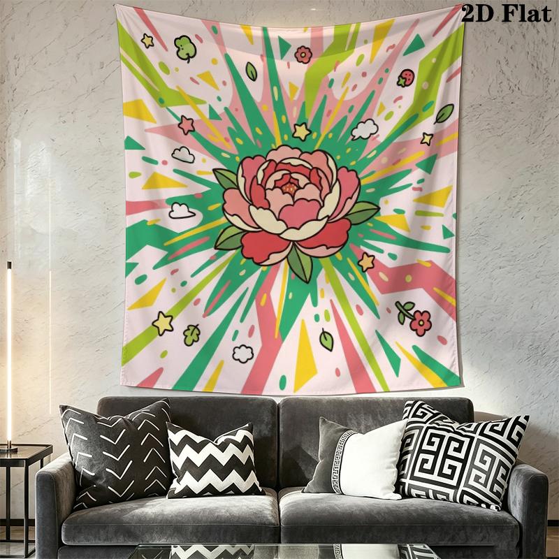 Cute Cartoon Wall Tapestry Aesthetic Wall Hanging Printed Fabric Blanket Decorative Tapestries for Bedroom Living Room Home Decor