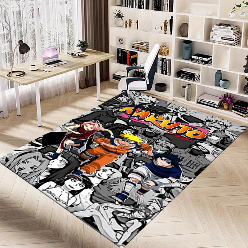 1pc Naruto Adventure Begins Carpet for Playroom Bedroom Living Room Sofa Home Decor,kids Game Area Rug Non-slip Floor Mat Y723119
