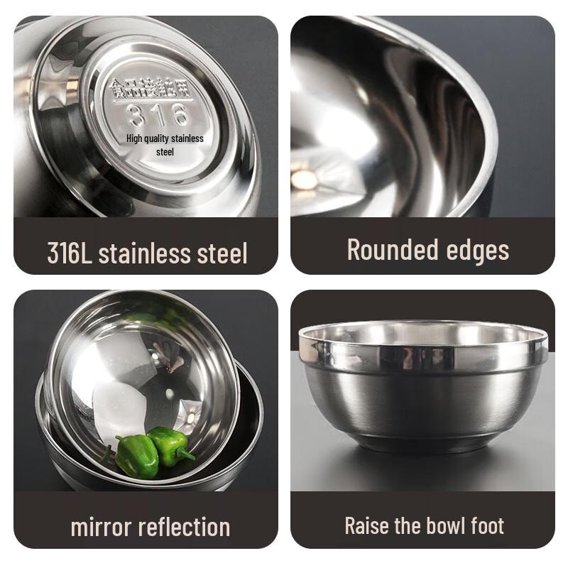16CM 316 Stainless Steel Heat-Insulated Soup Bowl