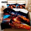 Basketball Duvet Cover Set Twin Size Sports Basketball Fire Pattern Twin Bedding Set Microfiber Quilt Cover for Boys and Teens