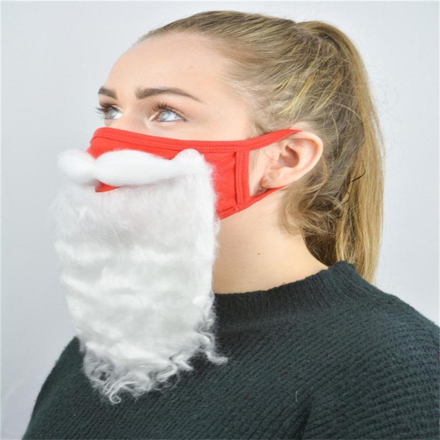 For Christmas Holiday Santa Beard Adults Face Mask Costume