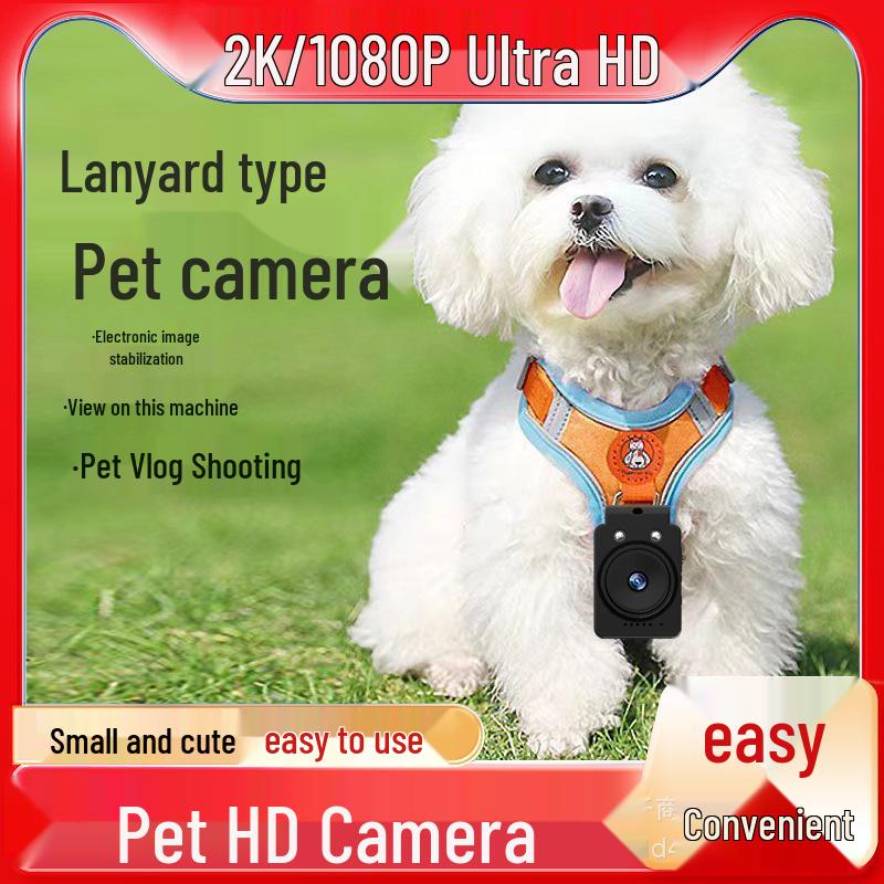 

2K Pet Camera Vlog Recorder: High-Definition Pocket Camera for Kids and Students Black