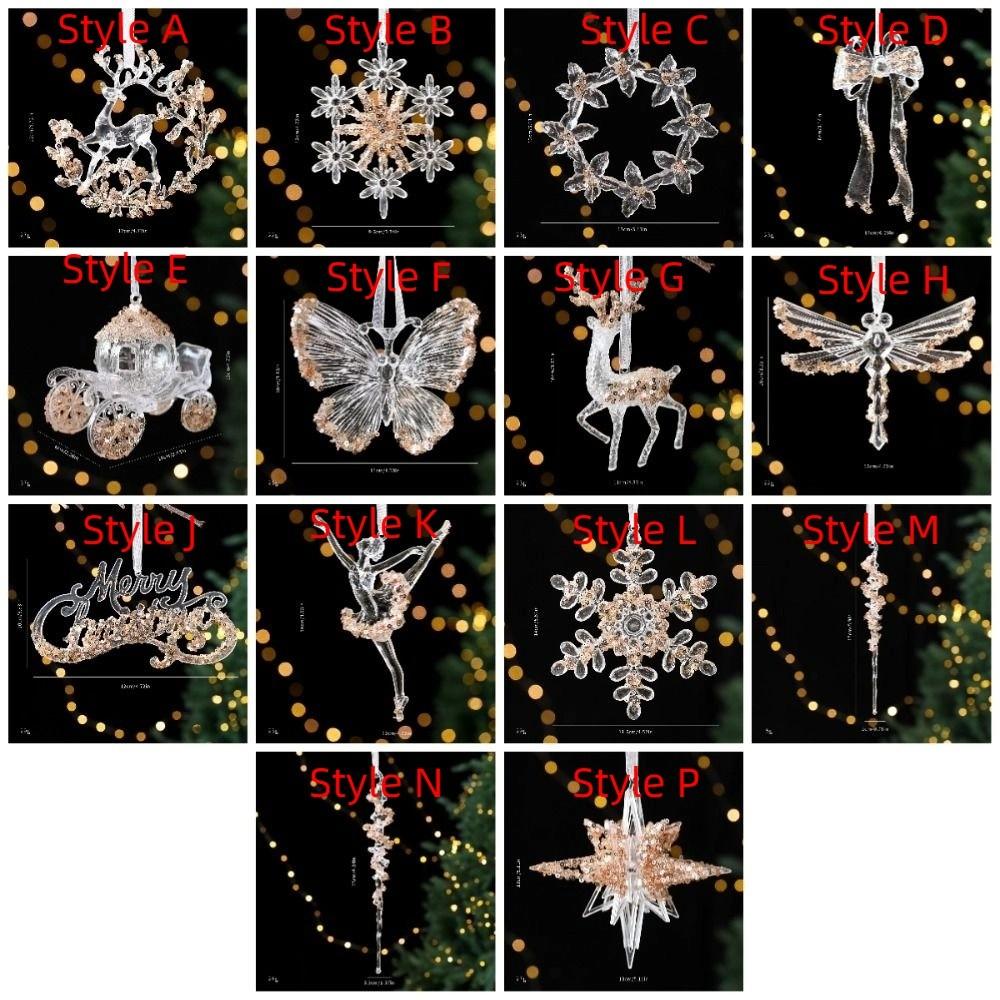 Ballet Girl Acrylic Christmas Tree Ornaments Christmas Snowflake Icicle Pendants  New Year