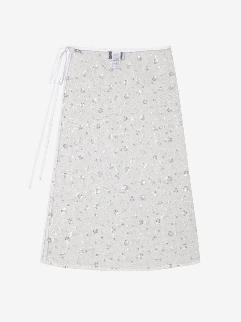 Luvm Starry Layerd Wlap Ribbon Skirts_White