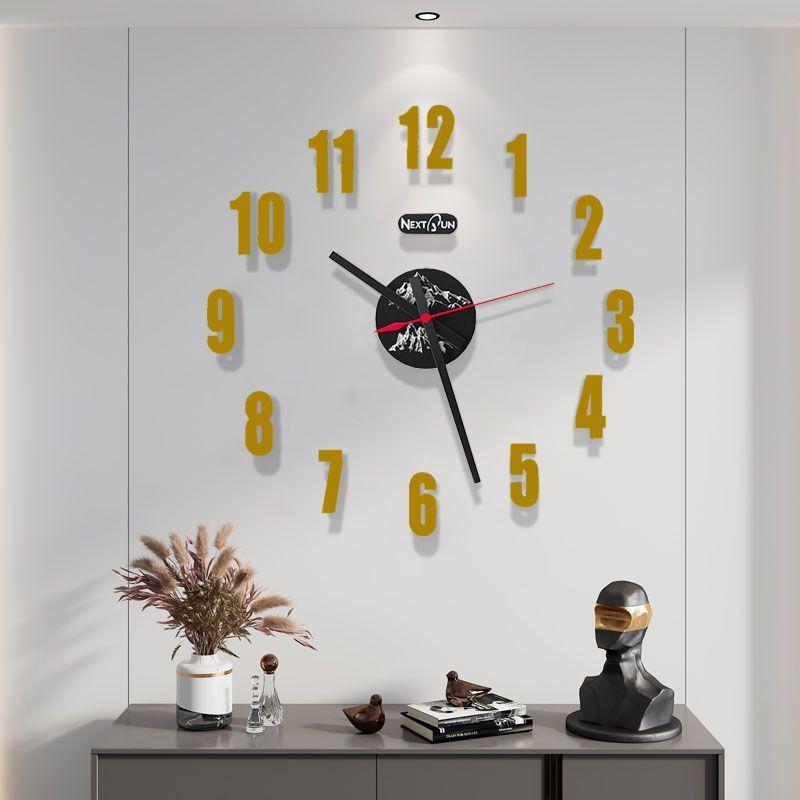 Creative 3D Paste Your Own Digital Clock Hole-free Living Room Home Wall Clock Watch Gift Home Decoration