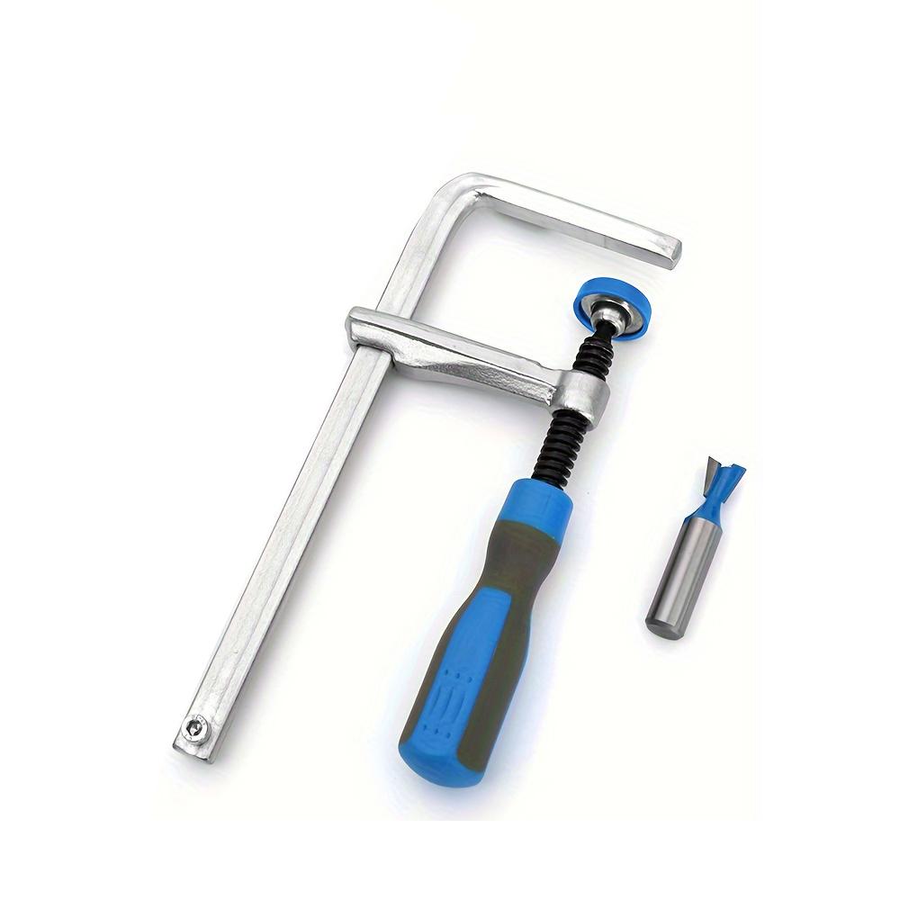 Dovetail Clamp With Soft-Grip Handle + Dovetail Router Bit ,for Track Saw Guide Rail DIY Desktop Groove Clip Woodworking tool