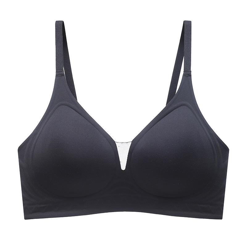 

Бесшовное женское тонкое нескользящее собирающее бюстье против обвисания U-образной формы без косточек, пуш-ап 2XL чёрный