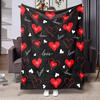 One Piece Heart Print Plush Blanket, Valentine's Day Gift for Lover, Warm
