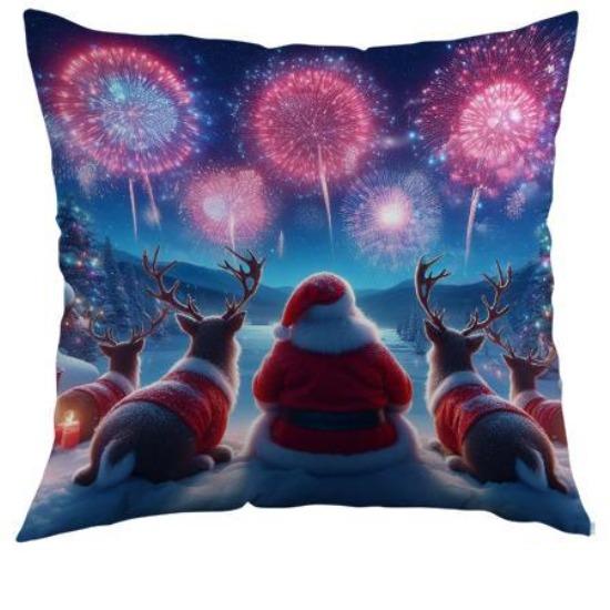 

Christmas Pillow Cover Santa Claus Elk Holiday Decoration Pillow Sofa Bedside Cushion 45*45cm