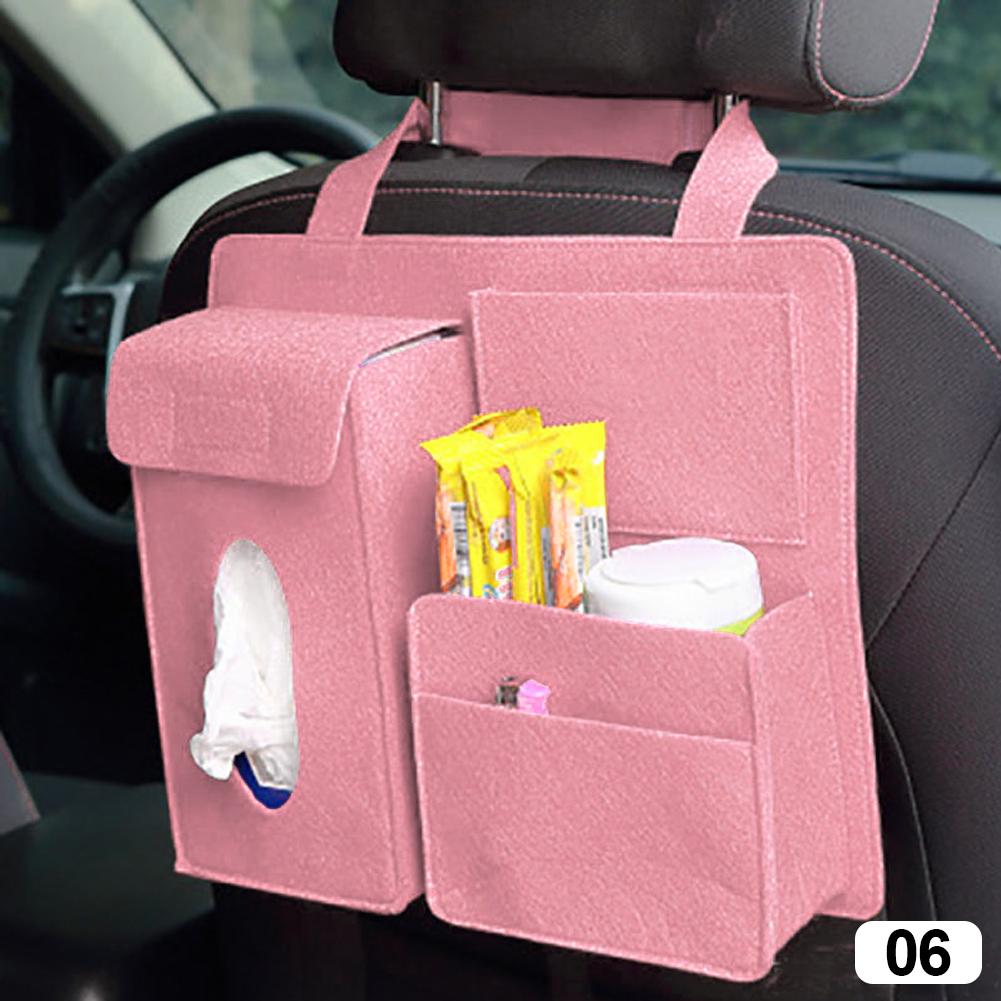 Car Seat Back Storage Organizer Bag Universal PU Leather Multifunction Storage Box Stowing Tidying Pocket Travel Accessories