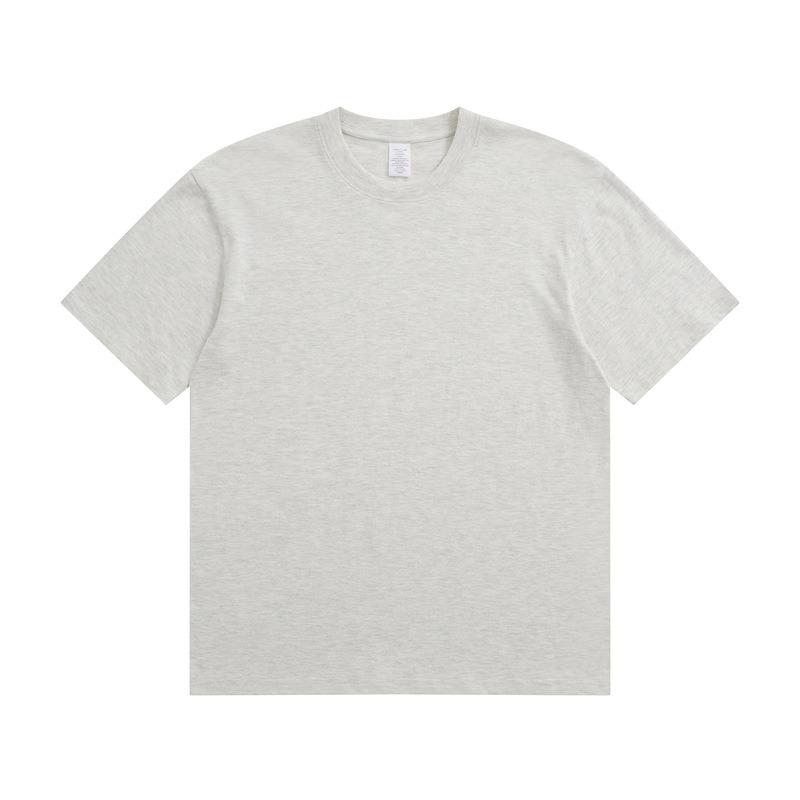 Camiseta de Manga Corta Pesada 230g Algodón Puro Estilo Japonés - Color Sólido Primavera/Verano, Versátil y Sencilla con Opción de Logo Personalizado