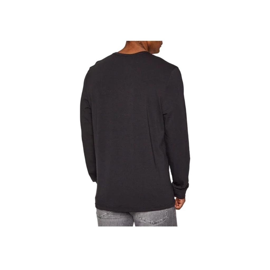 Calvin Klein Ss23 Round Neck Loose Fit Logo Print Long Sleeve T-Shirt Men Tops Black 000NM2171E
