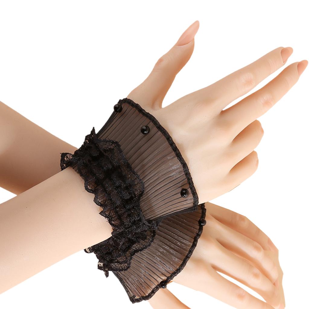 Ruffled Lace Trim Arm Sleeves for Dress Sweater Decorative Sleeves Armwear For Women Daily and Formal Event Outfit