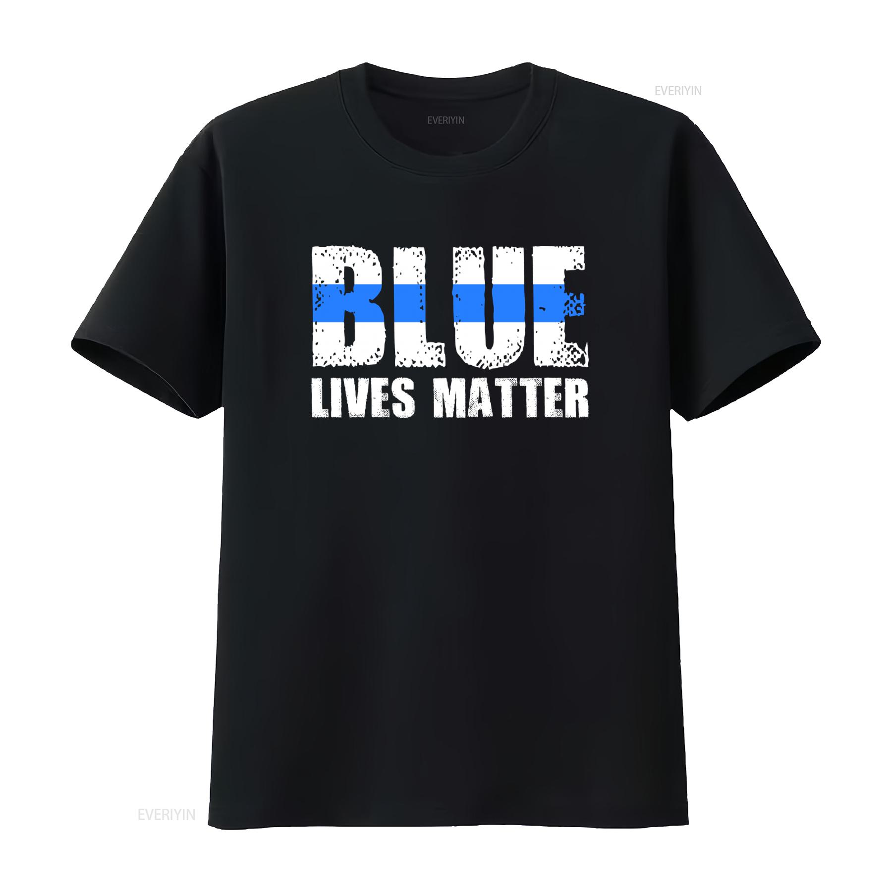 

Blue Lives Matter USA Classic Mens T Shirt Honor Serve Protect with Flag Design vintage Washed Stretched homme Casual graphic 4XL