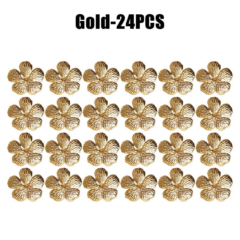 96PCS Bloom Napkin Ring Flower Types Decoration Napkin Holder Plum Blossom Napkin Buckle for Hotel Parties Feast Dining Table
