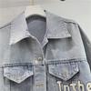 2025 Autumn Retro American Hand-Painted Graffiti Cartoon Women's Denim Jacket