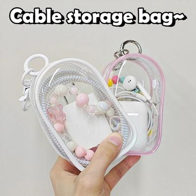 1Pcs Protective Cover Data Cable Storage Box Headset Data Cable Outdoor Travel Storage Bag Portable Multifunctional