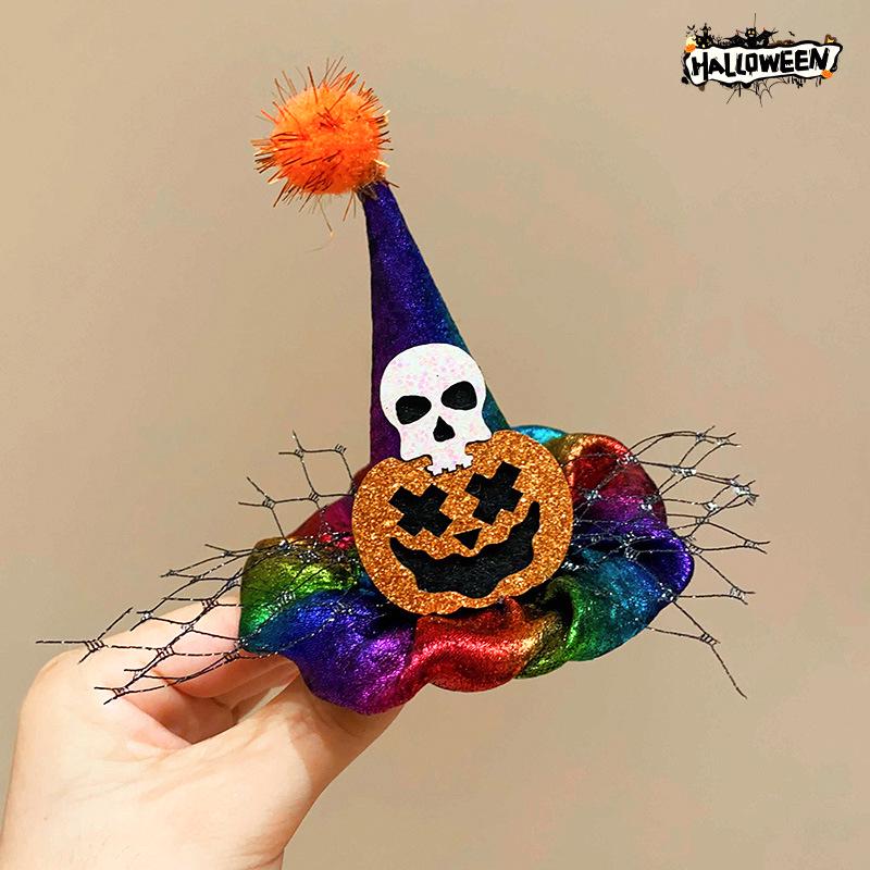 Cross-border One-Eyed Pumpkin Bat Halloween Hair Clip for Girls' Performances